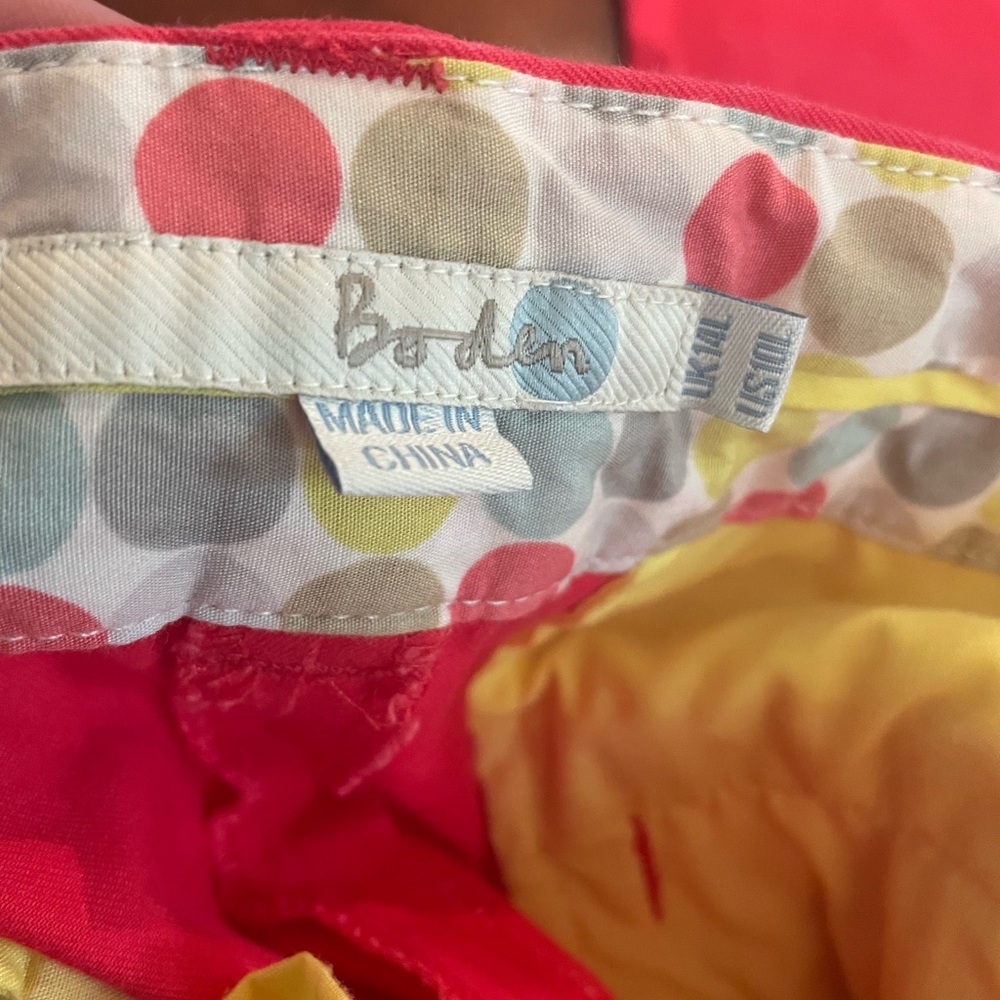 Boden Coral Red Pants Size 10 L - Picture 8 of 9